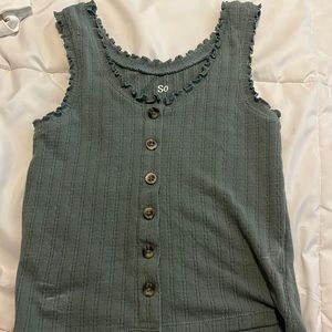 So green tank with buttons, few marks